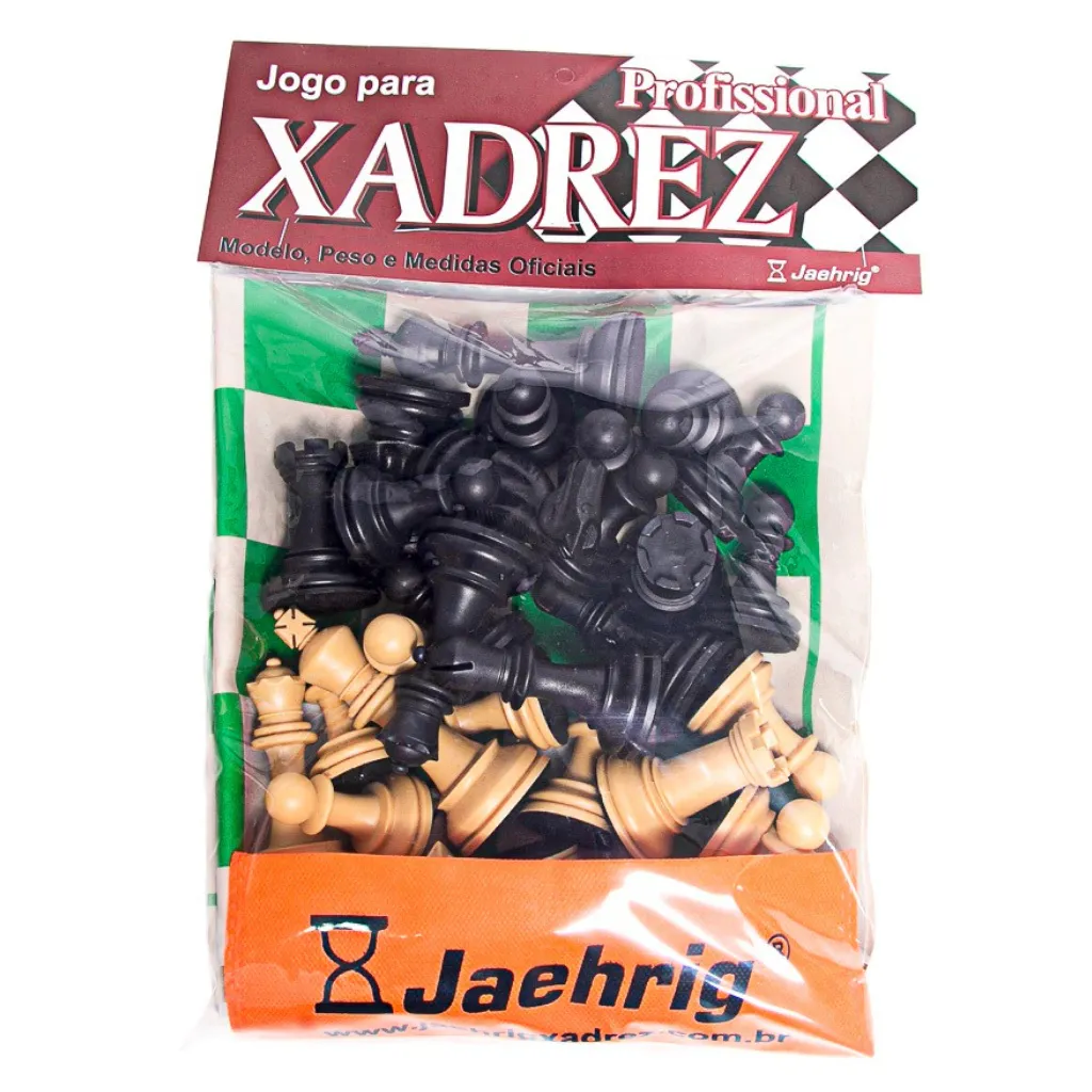 Jogo de Xadrez Oficial Staunton Jaehrig com Tabuleiro Courvin
